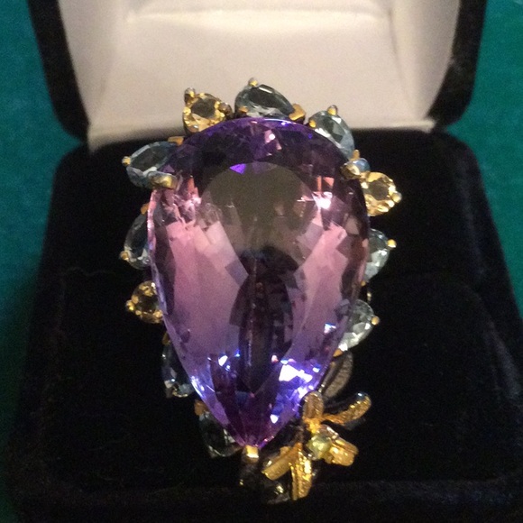 Super Stunning Genuine Top Quality Brazilian Amethyst Ring - Picture 3 of 14